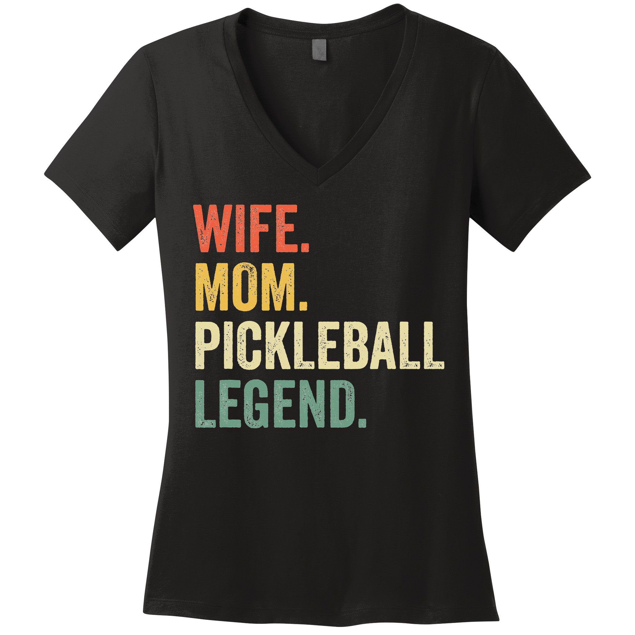 Retro Pickleball Wife Mom Legend Vintage Mother's Day Women's V-Neck T-Shirt