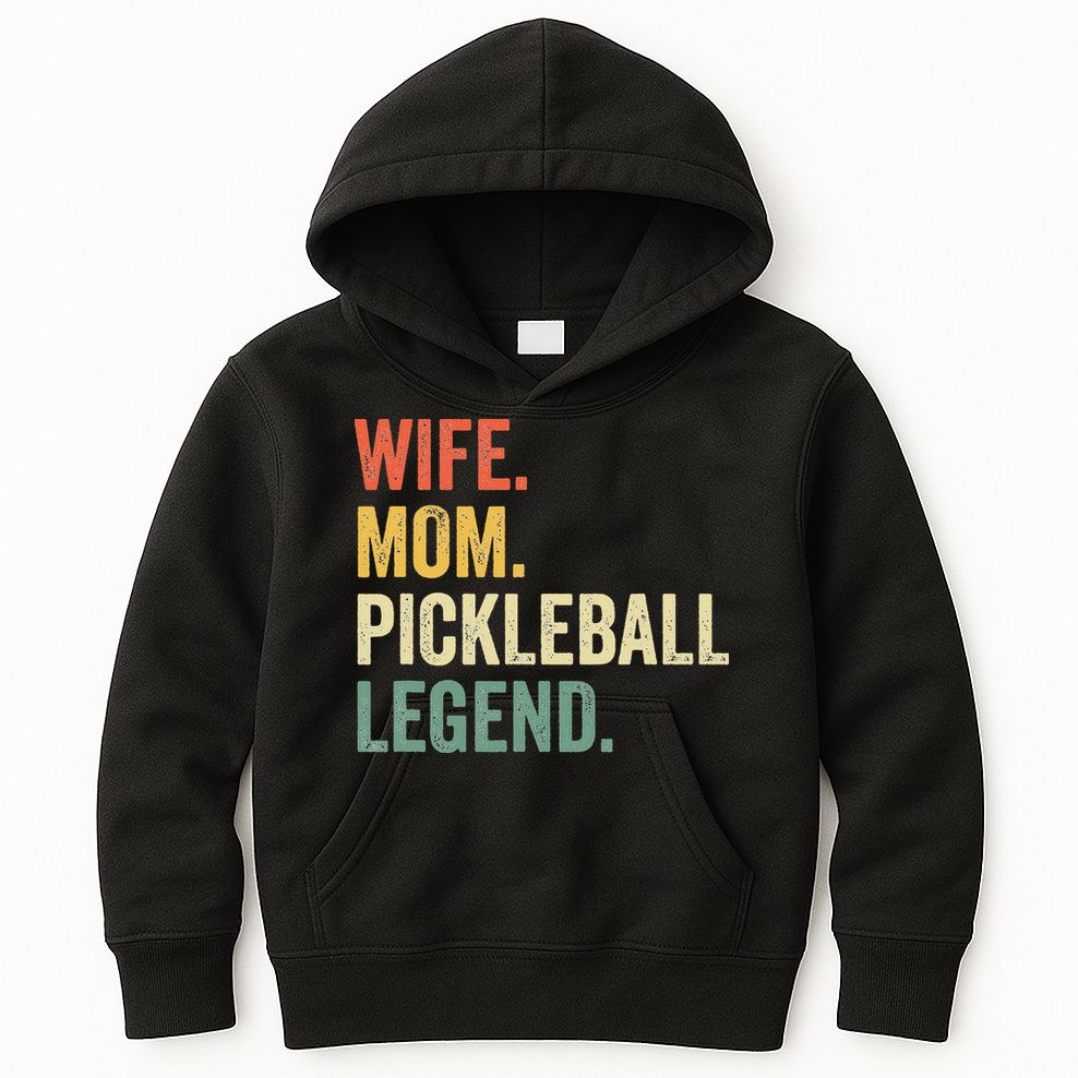 Retro Pickleball Wife Mom Legend Vintage Mother's Day Kids Hoodie