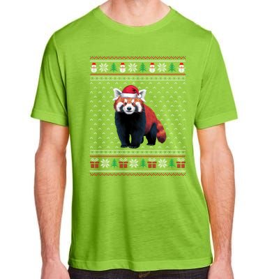 Red Panda Wearing Santa Hat Ugly Xmas Red Panda Lovers Adult ChromaSoft Performance T-Shirt