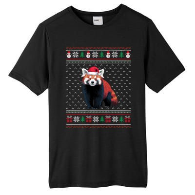 Red Panda Wearing Santa Hat Ugly Xmas Red Panda Lovers Tall Fusion ChromaSoft Performance T-Shirt