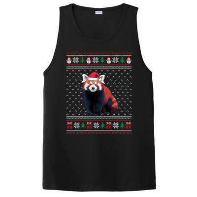 Red Panda Wearing Santa Hat Ugly Xmas Red Panda Lovers PosiCharge Competitor Tank