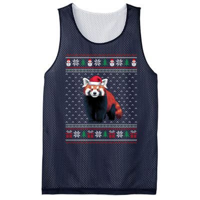 Red Panda Wearing Santa Hat Ugly Xmas Red Panda Lovers Mesh Reversible Basketball Jersey Tank