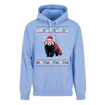 Red Panda Wearing Santa Hat Ugly Xmas Red Panda Lovers Unisex Surf Hoodie