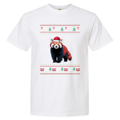 Red Panda Wearing Santa Hat Ugly Xmas Red Panda Lovers Garment-Dyed Heavyweight T-Shirt