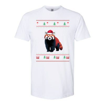 Red Panda Wearing Santa Hat Ugly Xmas Red Panda Lovers Softstyle CVC T-Shirt