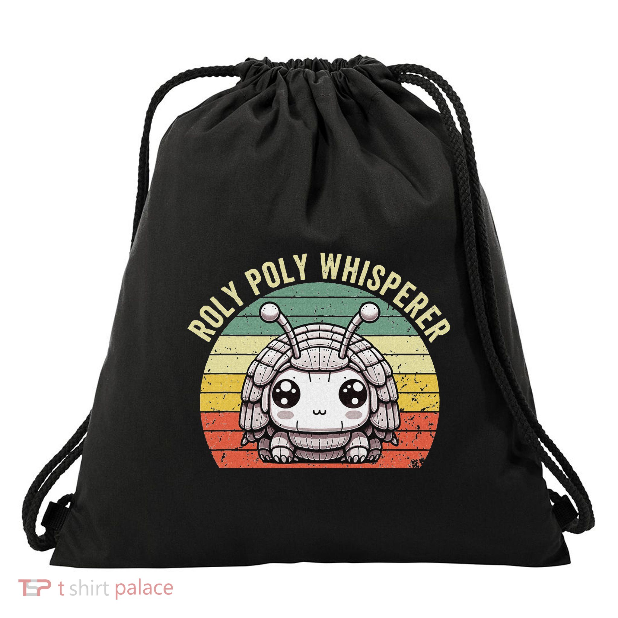Roly Poly Whisperer Pill Bug Kawaii Rollie Pollie Drawstring Bag