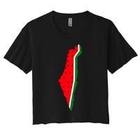 Real Palestine Watermelon Map Women's Crop Top Tee