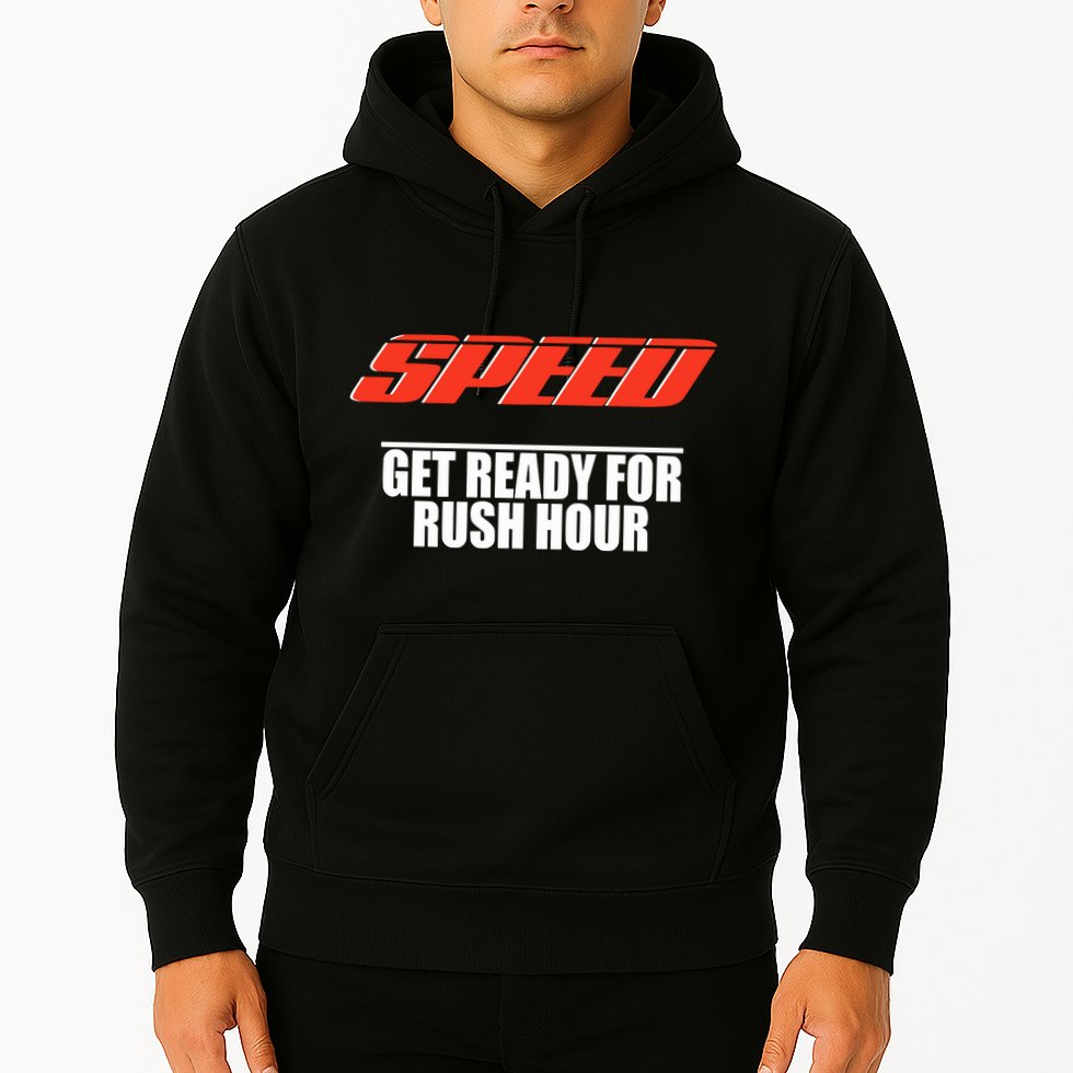 Robert Pattinson Wearing Speed Get Ready For Rush Hour Hoodie