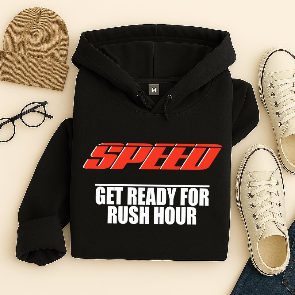 Robert Pattinson Wearing Speed Get Ready For Rush Hour Hoodie