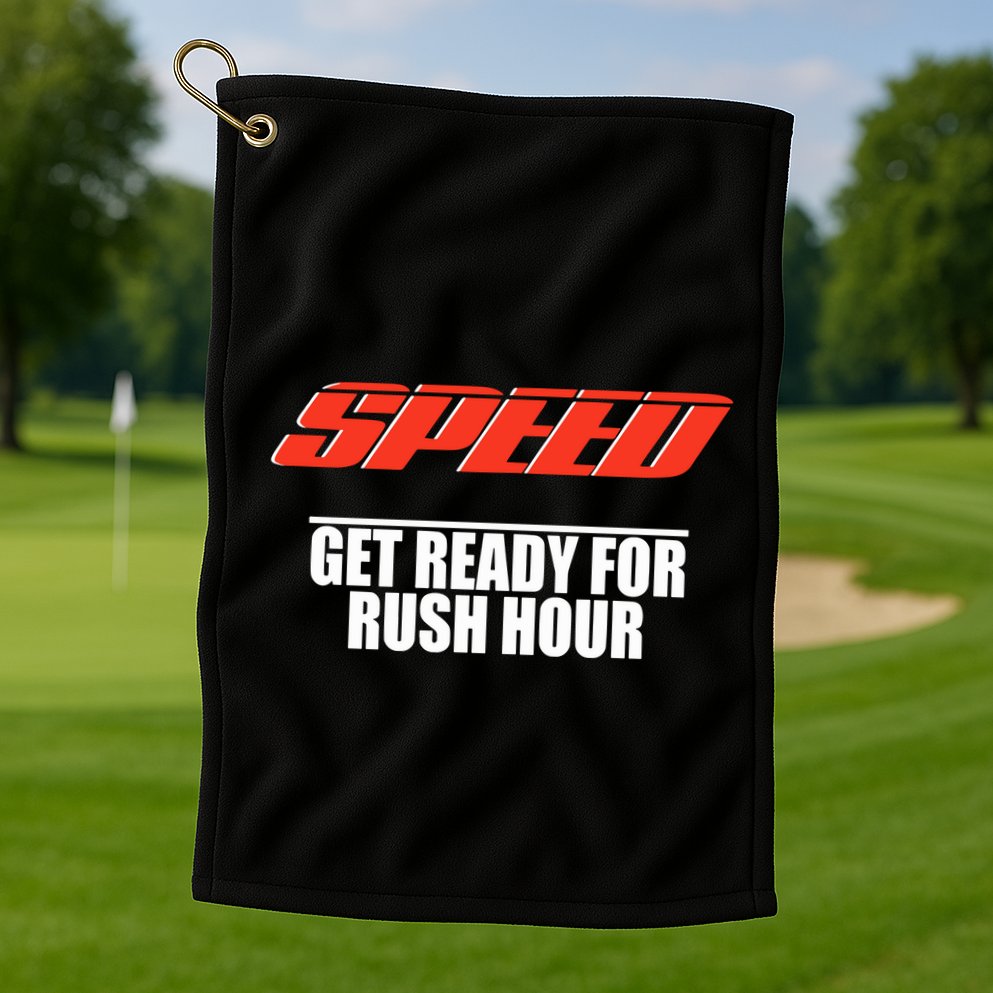 Robert Pattinson Wearing Speed Get Ready For Rush Hour Golf Towel