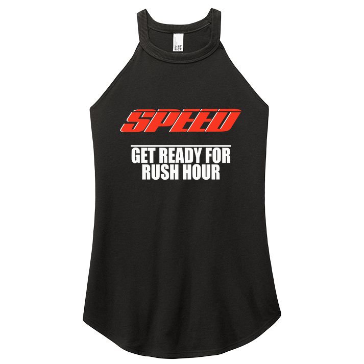 Robert Pattinson Wearing Speed Get Ready For Rush Hour Women's Perfect Tri Rocker Tank