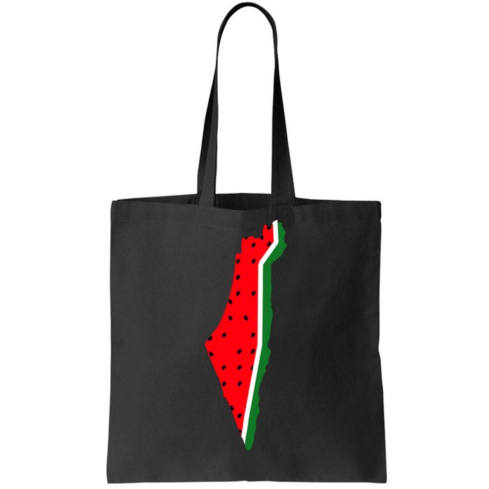 Real Palestine Watermelon Map Tote Bag