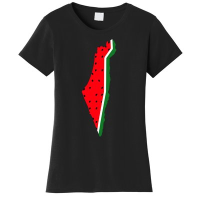 Real Palestine Watermelon Map Women's T-Shirt