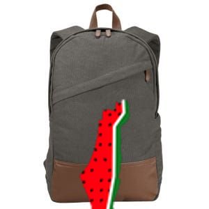 Real Palestine Watermelon Map Cotton Canvas Backpack