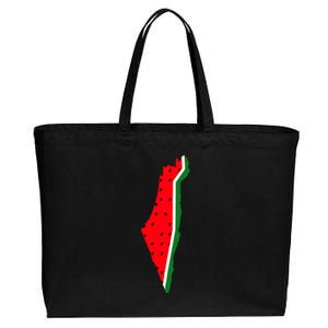 Real Palestine Watermelon Map Cotton Canvas Jumbo Tote