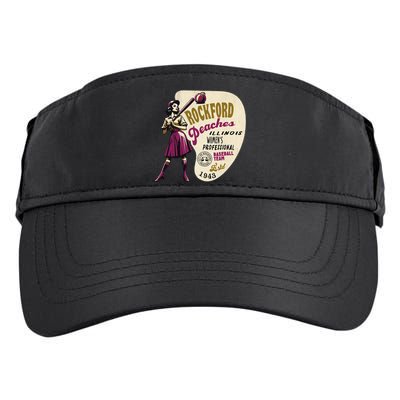 Rockford Peaches Women Professional Baseball Team Adult Drive Performance Visor