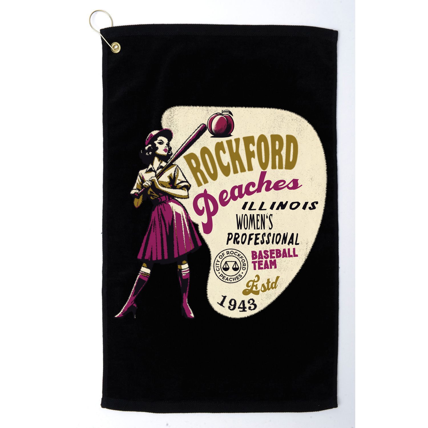Rockford Peaches Women Professional Baseball Team Golf Towel
