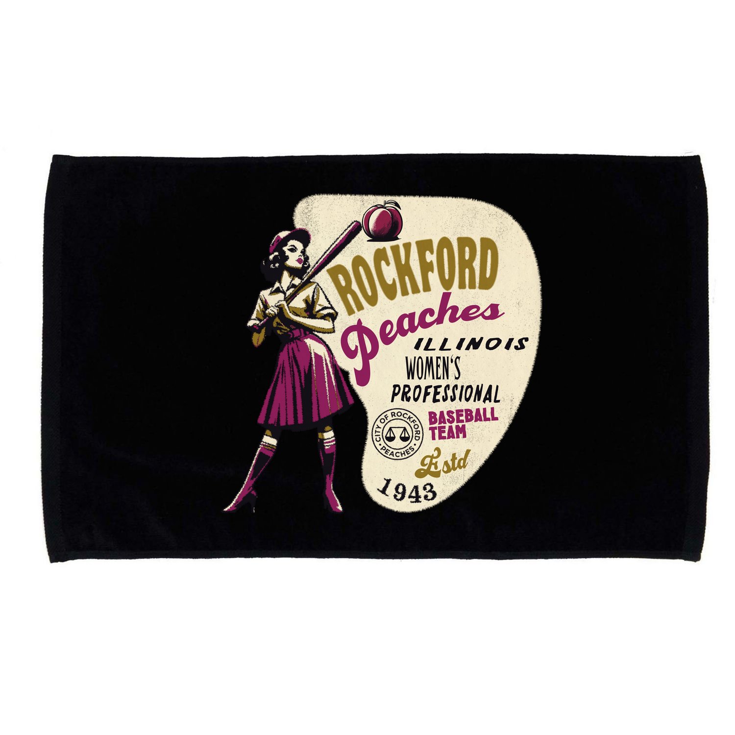 Rockford Peaches Women Professional Baseball Team Microfiber Hand Towel