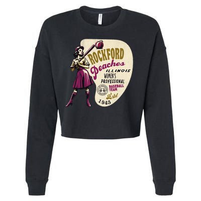 Rockford Peaches Women Professional Baseball Team Cropped Pullover Crew
