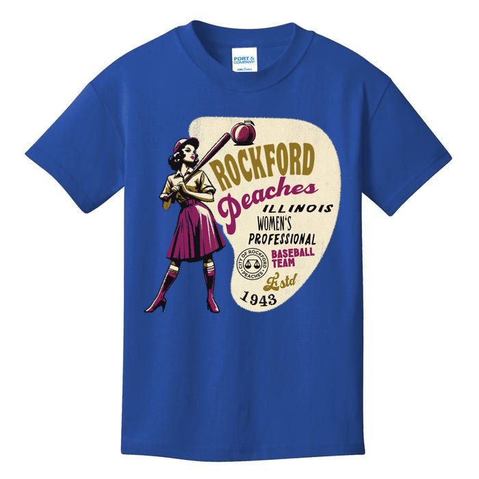 Rockford Peaches Women Professional Baseball Team Kids T-Shirt