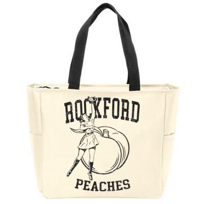 Rockford Peaches Womens Baseball Zip Tote Bag
