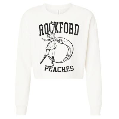 Rockford Peaches Womens Baseball Cropped Pullover Crew