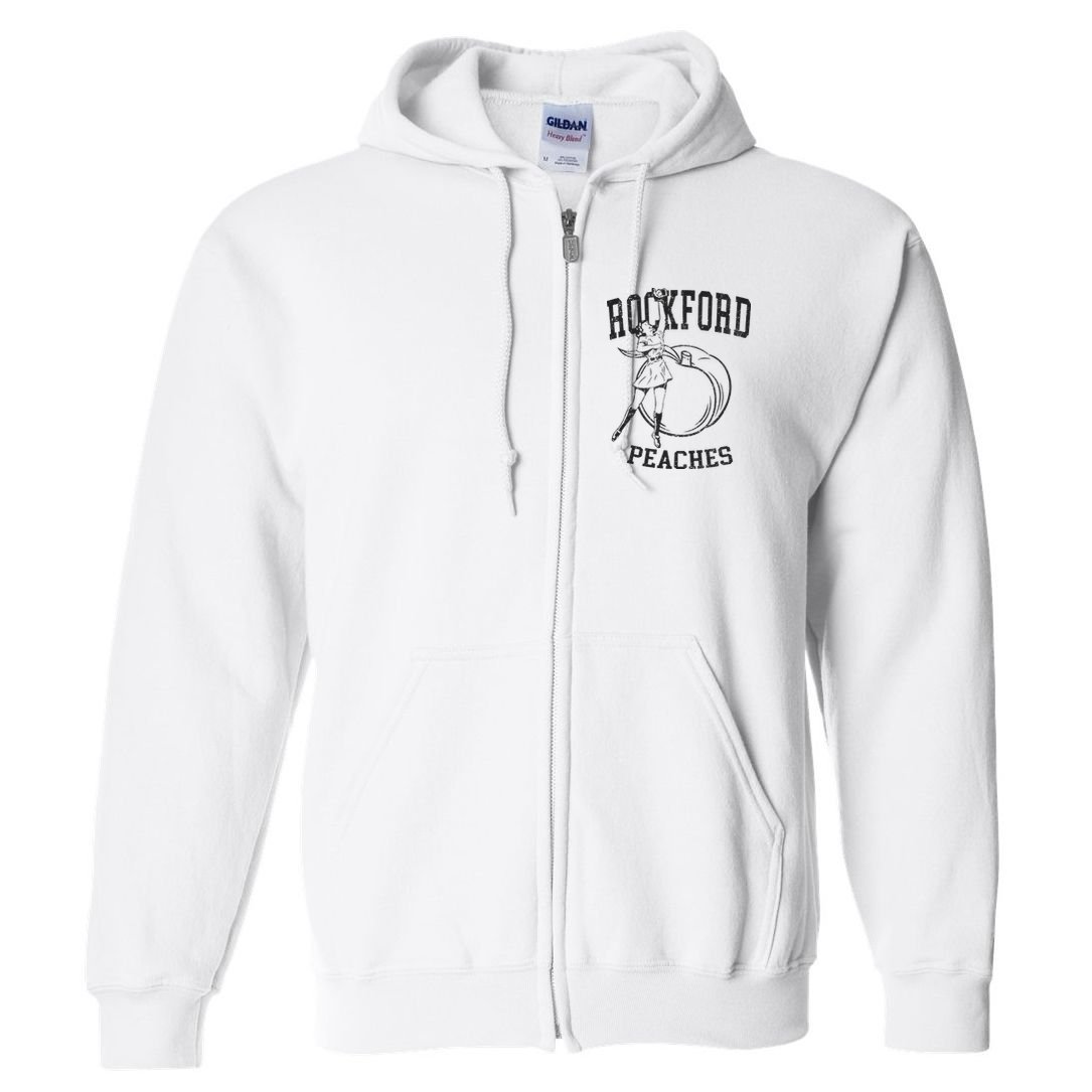 Rockford Peaches Womens Baseball Full Zip Hoodie