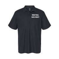 Ron Paul Was Right Softstyle Adult Sport Polo