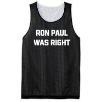 Ron Paul Was Right Mesh Reversible Basketball Jersey Tank