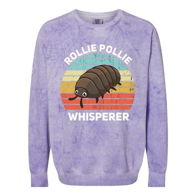 Rollie Pollie Whisperer Funny Isopod Kawaii Rollie Pollie Colorblast Crewneck Sweatshirt