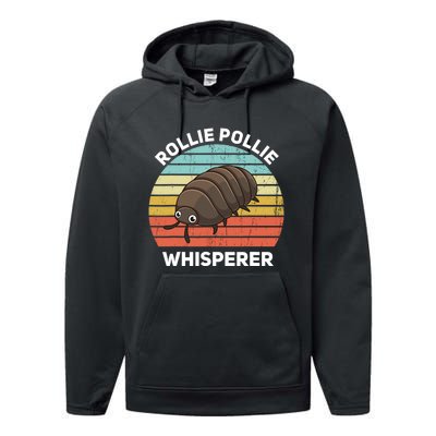 Rollie Pollie Whisperer Funny Isopod Kawaii Rollie Pollie Performance Fleece Hoodie