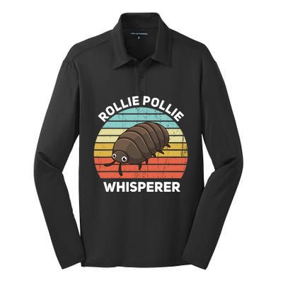 Rollie Pollie Whisperer Funny Isopod Kawaii Rollie Pollie Silk Touch Performance Long Sleeve Polo