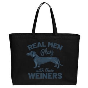 Real Play With Their Weiners Funny Dachshund Dog Cotton Canvas Jumbo Tote