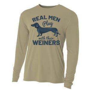 Real Play With Their Weiners Funny Dachshund Dog Cooling Performance Long Sleeve Crew