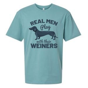 Real Play With Their Weiners Funny Dachshund Dog Sueded Cloud Jersey T-Shirt