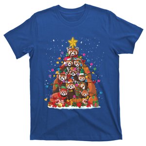 Red Panda Xmas Lighting Tree Santa Red Panda Christmas Cool Gift T-Shirt