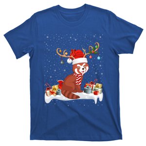 Red Panda Xmas Lights Reindeer Santa Red Panda Christmas Gift T-Shirt