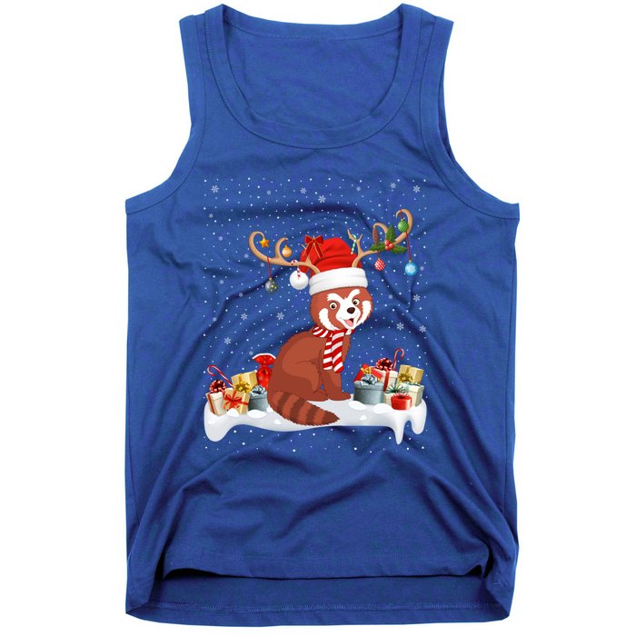 Red Panda Xmas Lights Reindeer Santa Red Panda Christmas Gift Tank Top