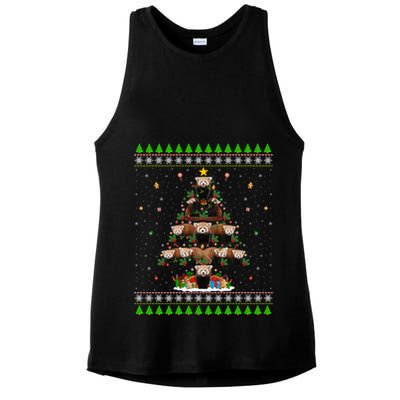 Red Panda Xmas Tree Ugly Sweater Santa Red Panda Christmas Meaningful Gift Ladies PosiCharge Tri-Blend Wicking Tank