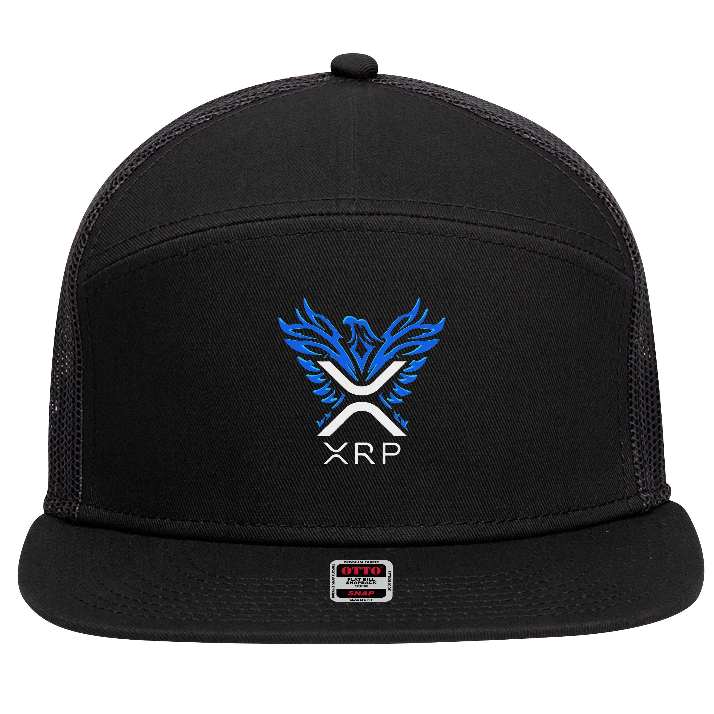 Rising Phoenix Xrp Cryptocurrency 7 Panel Mesh Trucker Snapback Hat