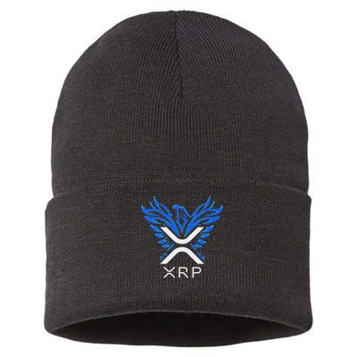 Rising Phoenix Xrp Cryptocurrency Sustainable Knit Beanie