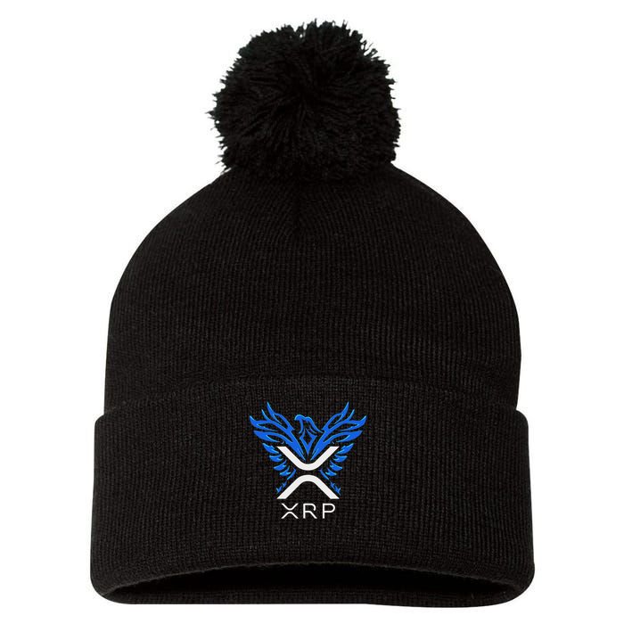 Rising Phoenix Xrp Cryptocurrency Pom Pom 12in Knit Beanie