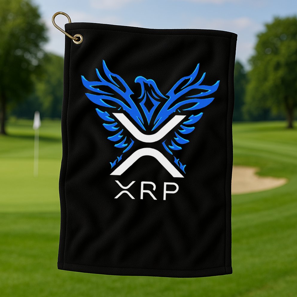 Rising Phoenix Xrp Cryptocurrency Golf Towel