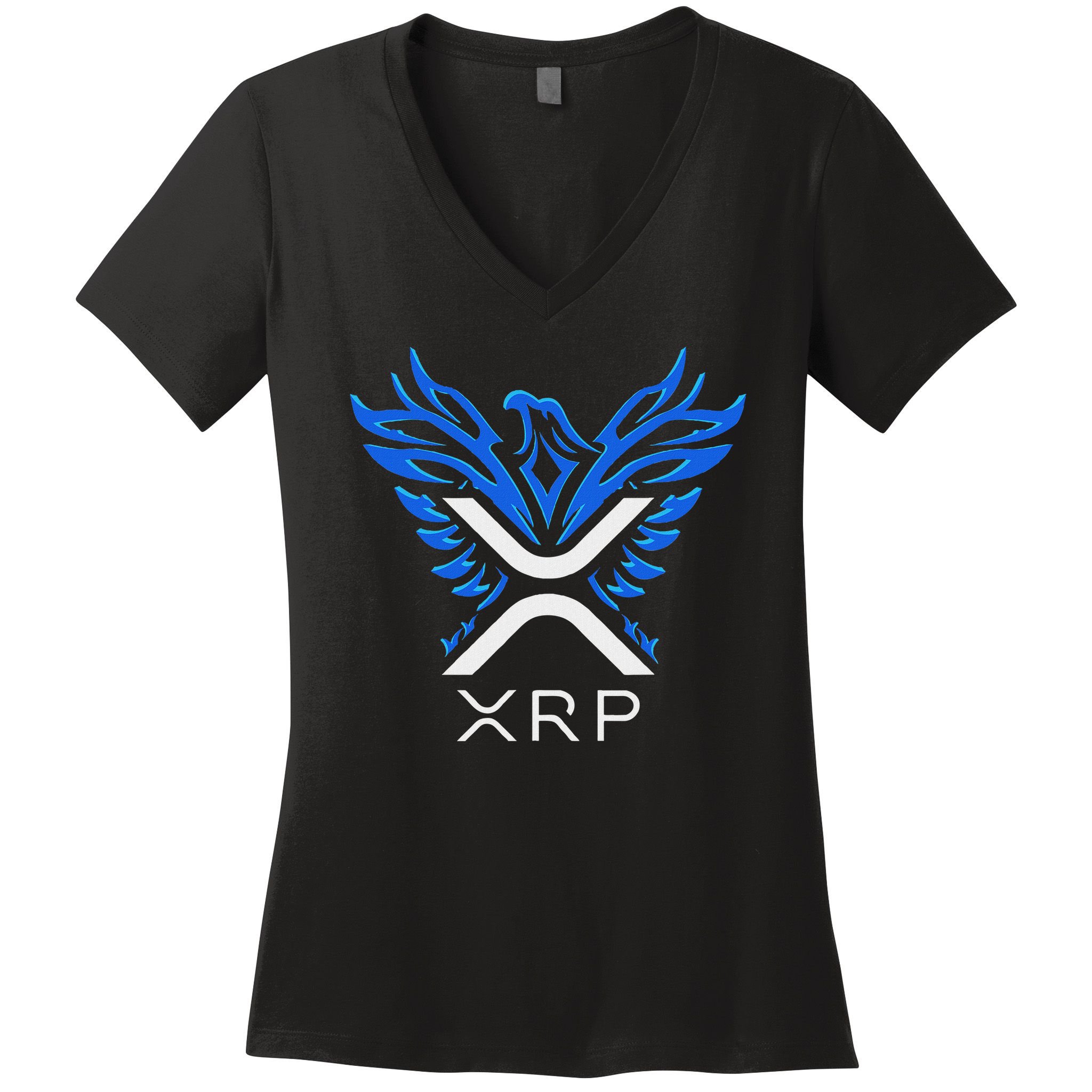 Rising Phoenix Xrp Cryptocurrency Women's V-Neck T-Shirt