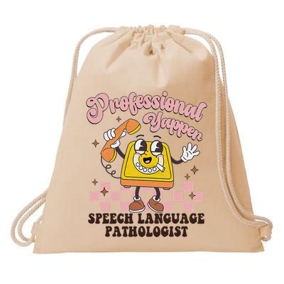 Retro Professional Yapper Speech Language Pathologist Slp Drawstring Bag