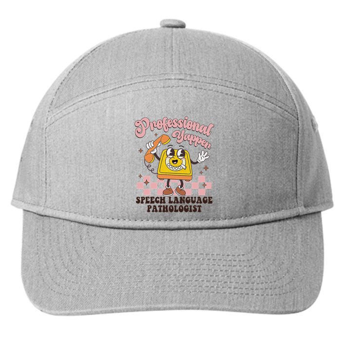 Retro Professional Yapper Speech Language Pathologist Slp 7-Panel Snapback Hat