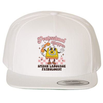 Retro Professional Yapper Speech Language Pathologist Slp Wool Snapback Cap