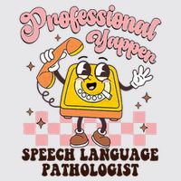 Retro Professional Yapper Speech Language Pathologist Slp Womens Funnel Neck Pullover Hood