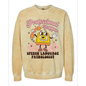 Retro Professional Yapper Speech Language Pathologist Slp Colorblast Crewneck Sweatshirt