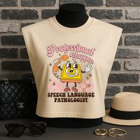 Retro Professional Yapper Speech Language Pathologist Slp Garment-Dyed Women's Muscle Tee